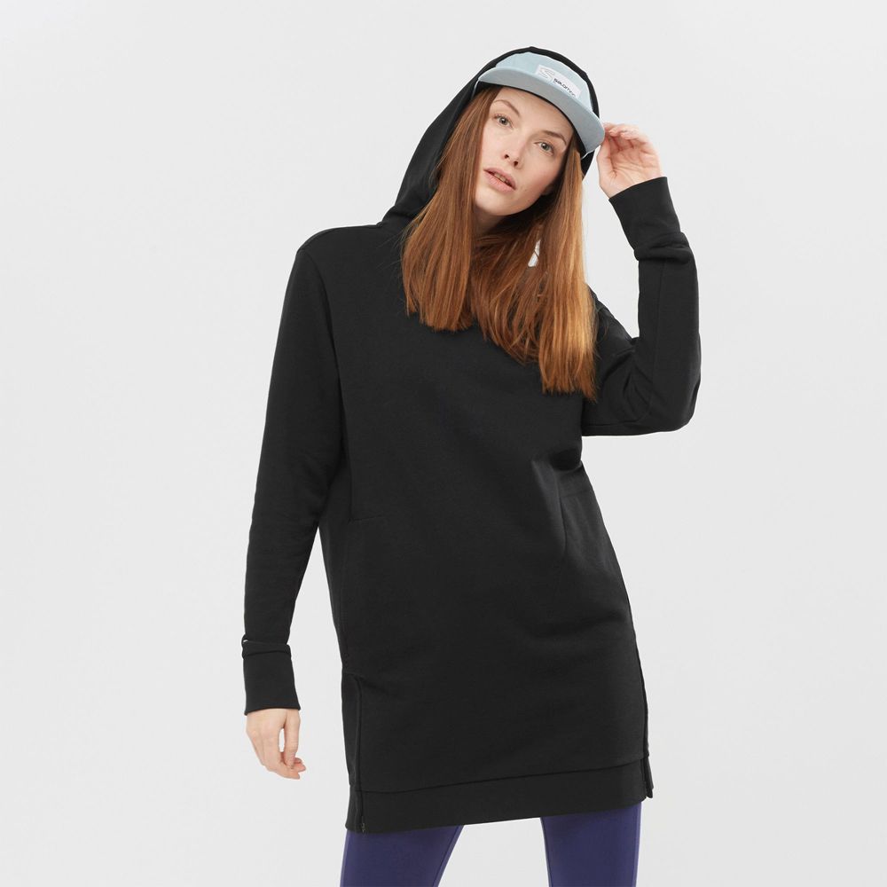 Sweatshirt À Capuche Salomon Femme Noir - Salomon OUTLIFE DRESS W - France (7631-KFXWD)